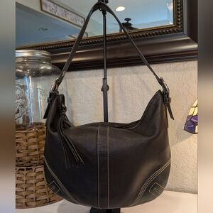 Authentic Coach Black Leather Hobo Bag